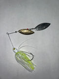 Double WIllow Spinnerbait White and Chartreuse