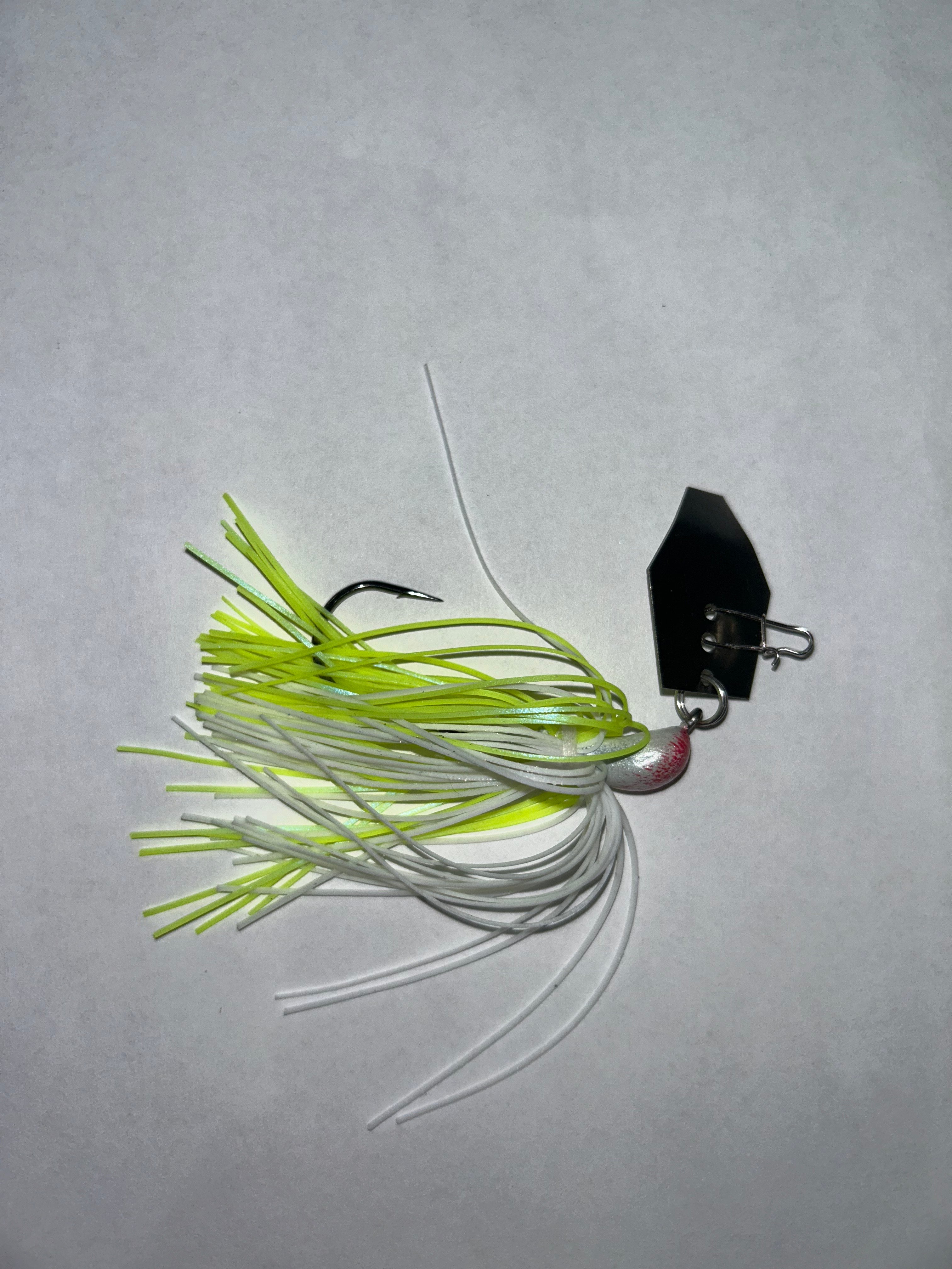White and Chartreuse Bladed Jig